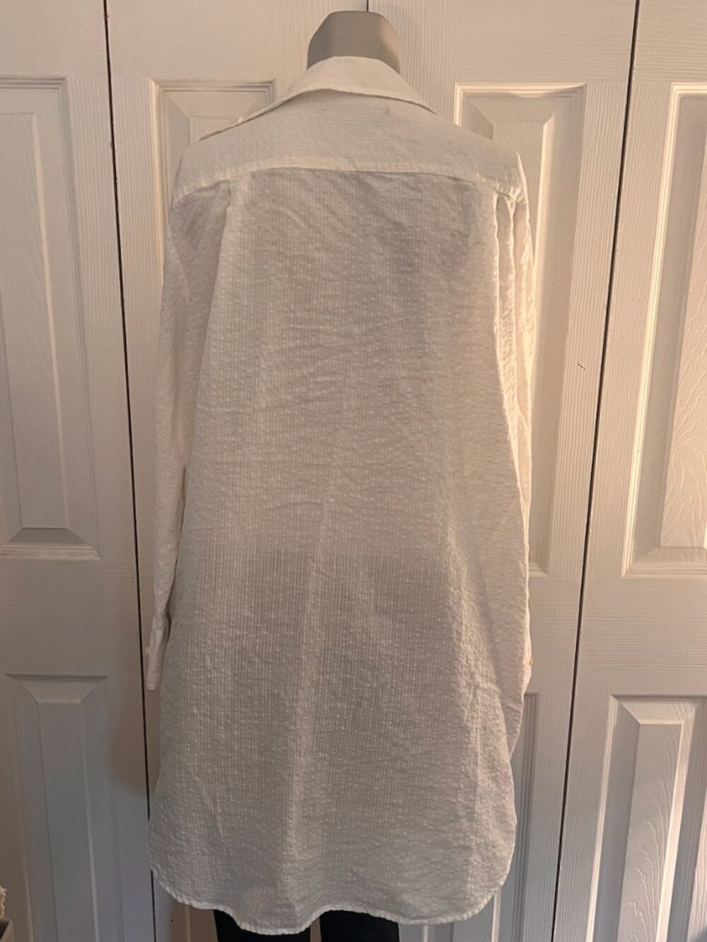 Jenni Kayne White Textured Button Down Tunic Shirt XS - Picture 3 of 6